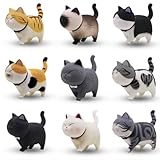 KARLOR Mini Kätzchen Figuren, 9 PCS Katzen Figuren Deko, Statue Katzen Deko Realistisch Katzen...