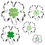 5 Stück Ausstechformen Kleeblatt, Keksausstecher Plätzchen, Ausstecher Skleeblatt, Plätzchen...