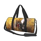 Dampflok große runde Reisetasche, extra großes Fassungsvermögen, faltbarer Turnbeutel mit...