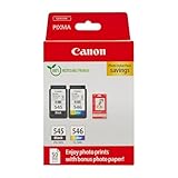 Canon Tinte & Papier Multipack - PG-545/CL-546 Original Drucker Tintenpatronen 2er-Pack (1 x...