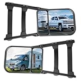 Ollanoos 2 Stück Wohnwagen Spiegel Auto, Universelle Verstellbare Wohnwagen Spiegel, um 360°...
