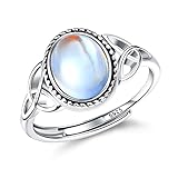 MILACOLATO Ring Silber 925 Damen Mondstein Ring Verstellbar Mondstein Ringe Silber Vintage Ringe...