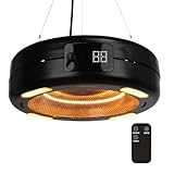 Home It® Hängender Terrassenheizer mit Carbonröhre und LED-Beleuchtung – 1500W, 3 Heizstufen,...