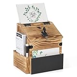Optyuwah Vorschlagsbox Holz, Namensschild Briefkasten mit Zeitungsfach, Abschließbare Briefkästen,...