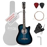 Rocktile WSD-5C-BUB Slim Line Westerngitarren Set - Dreadnought Akustik Gitarre - Westerngitarre mit...