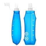 Euqvunn 2 Stück Faltbare Trinkflasche – BPA-frei TPU, Wiederverwendbare Soft Flask 500ML –...