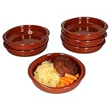 MamboCat Cazuela mit Griff 6er Set Schalen Bernd 300ml Auflaufform rund 16cm aus Ton glasiert...