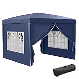 Outsunny Pavillon ca.3x3m, wasserabweisend Stabil Winterfest Pop-up Faltpavillon, UV Schutz 50+,...