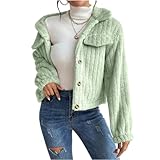 FUPODD Teddyfleece Jacke Damen Teddymantel Winterjacke Fleecejacken Winter Teddyjacke Gefütterte...
