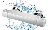 BONADE Duscharmatur mit Thermostat, Aufputz Mischbatterie Dusche mit 38°C Sicherheitstaste, Messing...