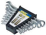 Kinzo Ratschenschlüssel Set 8 Teilig - Schraubenschlüssel von 8 bis 19MM - Chrom-Vanadium-Stahl -...