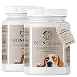 Gelenktabletten für Hunde mit MSM, Grünlippmuschel, Teufelskralle, Glucosamin & Hyaluron - 2 Dosen...