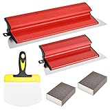 PYserne Flächenspachtel Set, 2 Stücke Spachtel Werkzeug 40cm/25cm mit 2x Schleifschwamm und...