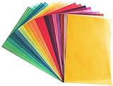 20 Seiten Transparentpapier in 20 bunten Farben | DIN A4 | 110 g/m² | buntes Pergamentpapier |...