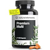 Premium Multivitamin – 180 hochdosierte Komplex-Kapseln – wertvolle Vitamine A-Z –...