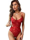 EVELIFE Body Damen Sexy Dessous Bodysuit BH mit Bügel Overall Reizwäsche Negligee Spitze...