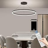 Mikeru LED 60CM Esstisch Pendelleuchte, Moderne Rund Kronleuchter Dimmbar von 10%-100%, 3000-6000K...