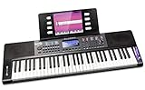 RockJam 61 Key Keyboard Piano with Pitch Bend, Power Supply, Sheet Music Stand, Piano Note Stickers...