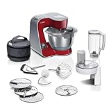 Bosch Küchenmaschine Serie 4, integrierte Waage, Edelstahl-Schüssel 3,9L, Mixer 1,25L,...