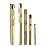 5-teiliges Messing-Durchtreiber-Set, massives Messing, Handwerkzeuge mit gerändeltem Griff für...