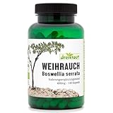 Weihrauch-Kapseln BIO, 140 Stück, 400mg, hochdosiert, Boswellia Serrata, 1600mg je Tagesdosis, 65%...