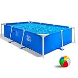 HikerSKY Aufstellpool rechteckig 260 x 160 x 63 cm – Stahlrahmen Frame Pool für Garten,...