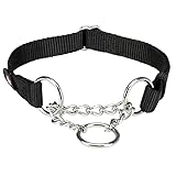 TRIXIE Premium Zug-Stopp Halsband Größe M–L: Halsumfang 35–50 cm/20 mm in schwarz - stufenlos...