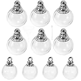 Abaodam 10 Stück Transparente Glaskugel Anhänger 12mm mit Schraubverschluss Selbstgemacht...