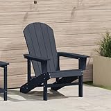 Qnhdfrt Adirondack Stuhl Marineblau 74x82x91 cm HDPE Outdoor Sessel für Garten, Balkon und Terrasse...