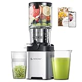 AMZCHEF Entsafter - Slow Juicer mit 135MM Breite und Größere Fütterungsröhre für Ganze Gemüse...