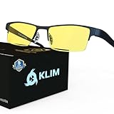 KLIM Optics - Blaulichtfilter Brille - NEU 2024 - Hoher Schutz - Gaming Brille für PC, Handy und...