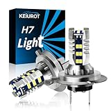 Keiurot H7 für Motorräder Glühbirnen für eine Helligkeit, weiß, 6500K 30000 Stunden 2 PCS
