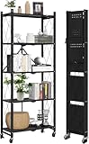 FuGuiB Klappregal,Klappbares Regal mit Rollen,Regal Klappbar,71 × 34 × 162 cm 5 Etagen Faltbares...
