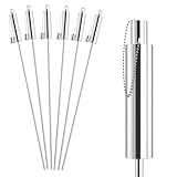 XMTECH 6er Set Gartenfackeln für Draußen aus Edelstahl 115 cm Öl 330 ml Ölfackeln Fackeln...