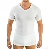 HERMKO 4880 4er Pack Herren Business Kurzarm Unterhemd mit V-Ausschnitt aus 100% Bio-Baumwolle,...