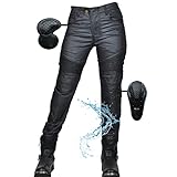 SHUOJIA Damen Motorradhose - Wasserdichte Beschichtete Motorcycle Jeans Biker Pants mit Abnehmbarer...