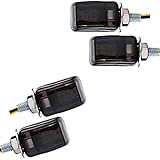 Germany Motorsports LED Motorrad Mini Micro Blinker Pico schwarz getönt 4er Set 2 Paar e-geprüft