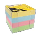 Idena 11183 - Zettelbox, transparent, 9 x 9 x 8 cm, inkl. 700 Blatt Zettelblock, FSC-Mix Papier in 4...