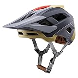 Fahrradhelm Mountainbike Helm MTB Helme Visier Verstellbar für Herren Damen Erwachsene Jugend (Grau...