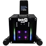 RockJam Singcube 5-Watt-Bluetooth-Karaoke-Maschine mit zwei Mikrofonen, Stimmwechseleffekten und...