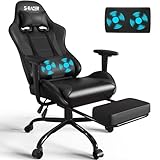 Homall Massage Gaming Stuhl, Computerstuhl mit Fußstütze und Massage-Lendenkissen, Gamer Stuhl mit...