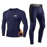 MEETYOO Thermounterwäsche Set Herren, Lange Funktionswäsche Atmungsaktiv Unterwäsche Sport...