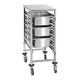 Royal Catering Tablettwagen Küchenwagen Abräumwagen Rollwagen RCTW 7 GN1/1 (Aufnahmekapazität 7...