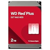 WD Red Plus interne Festplatte NAS 2 TB (3,5 Zoll, Workload-Rate 180 TB/Jahr, 5.400 U/min, 64 MB...