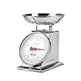 Girmi PS90 Mechanische Küchenwaage, 5 kg, Edelstahl
