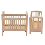 aqxreight Miniatur-Krippe Im Maßstab 1:12, Lebensechte, Gratfreie Holzmöbel, Mini-Puppenbett für...