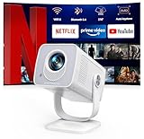 Mini Beamer 4K 1080P Unterstützt [Android 13 & 270° Drehbar] Smart Beamer Klein mit WiFi 6...