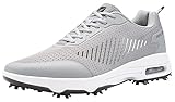 Fenlern Herren Golfschuhe Mesh Atmungsaktive Leichte Golf Sport Luftgepolsterte Schuhe Mit 9 Golf...