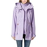 Briskorry Regenjacke Fahrrad Damen, Fahrradjacke Wasserdicht Atmungsaktiv Windjacke mit Kapuze Zip...