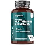 Multivitamin Tabletten - 400 vegane Tabletten - 27 Zutaten - Mit Vit B Komplex, Vitamin C,...
